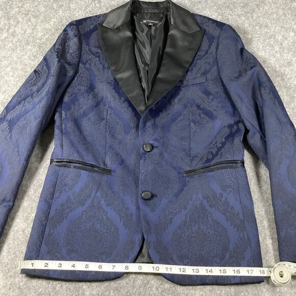 INC International Womens Jacquard Two Button Tuxedo Smoking Jacket Satin Small - Picture 10 of 16